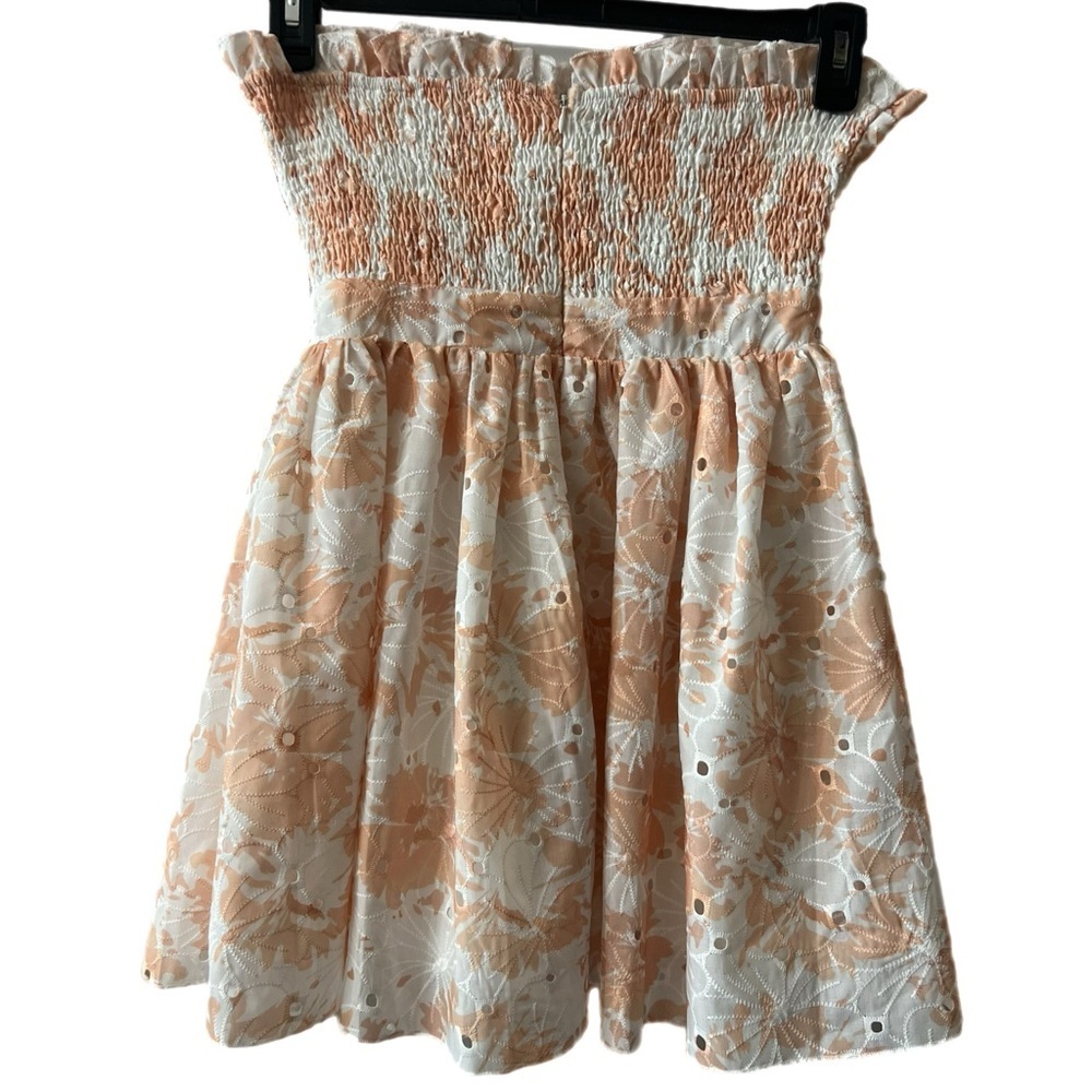 Kaylie Strapless Floral Eyelet Lace Mini Dress - Picture 2 of 4